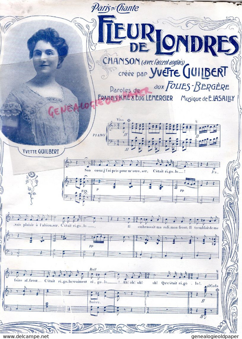 PARIS QUI CHANTE- PARTITION MUSIQUE-POLIN -N° 56- 1904-YVETTE GUILBERT FLEUR DE LONDRES-GEORGEL-FETE FORAINE-CHEPFER- - Spartiti