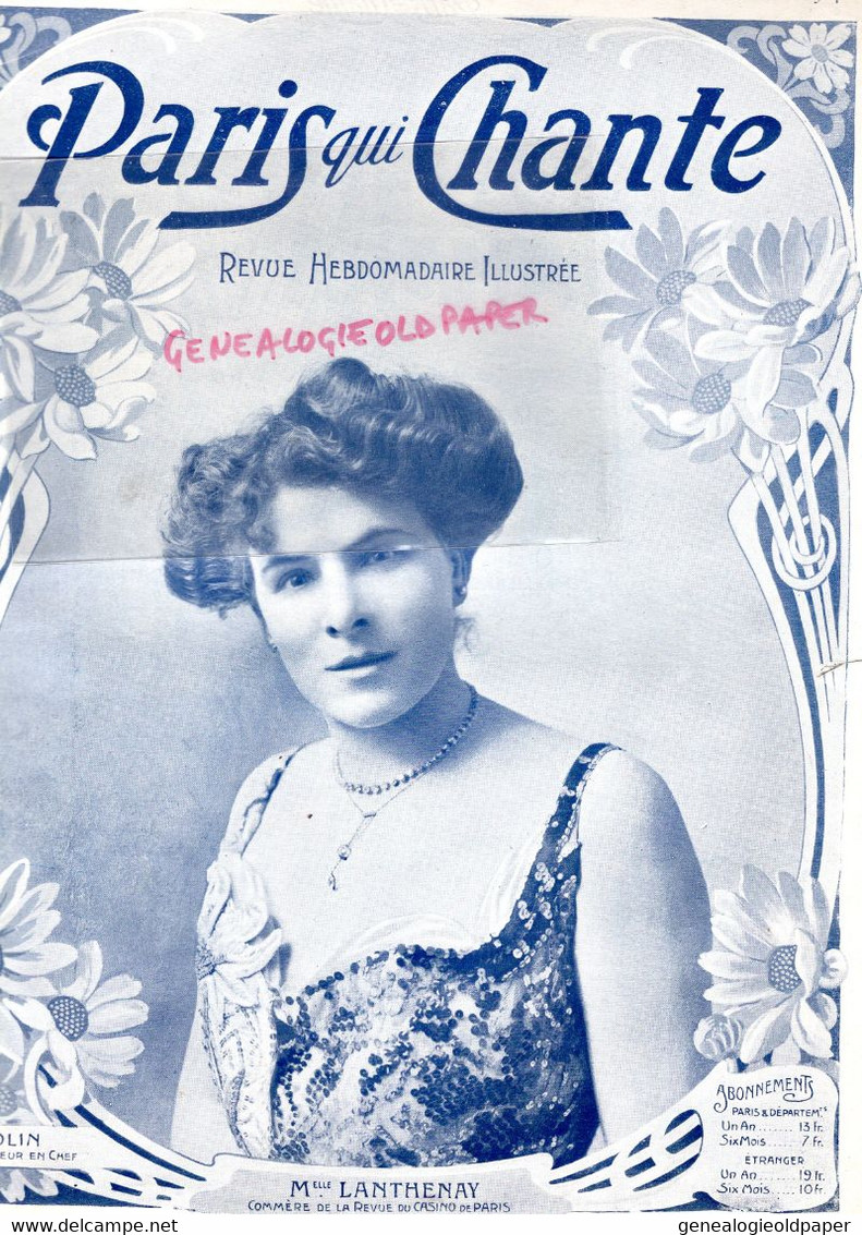 PARIS QUI CHANTE- PARTITION MUSIQUE-POLIN -N° 57-MLLE LANTHENAY CASINO PARIS-1904-EMPEREUR SAHARA-STRITT-NAIN DELPHIN- - Noten & Partituren