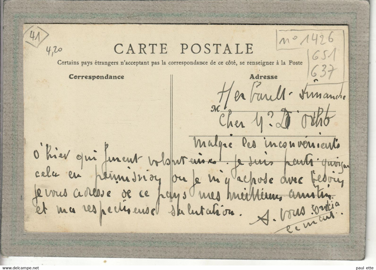 CPA - (41) HERBAULT - Aspect De L'intérieur De L'Eglise En 1916 - Herbault