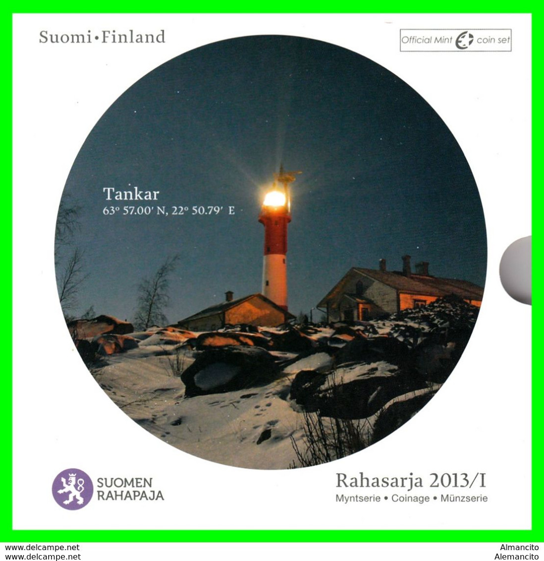 FINLANDIA AÑO 2013/I  EUROSET OFICIAL ( SUOMI FINLAND ). CARTERA QUE CONTIENE LAS 8 MONEDAS + MEDALLA DE CURSO LEGAL - Finlande