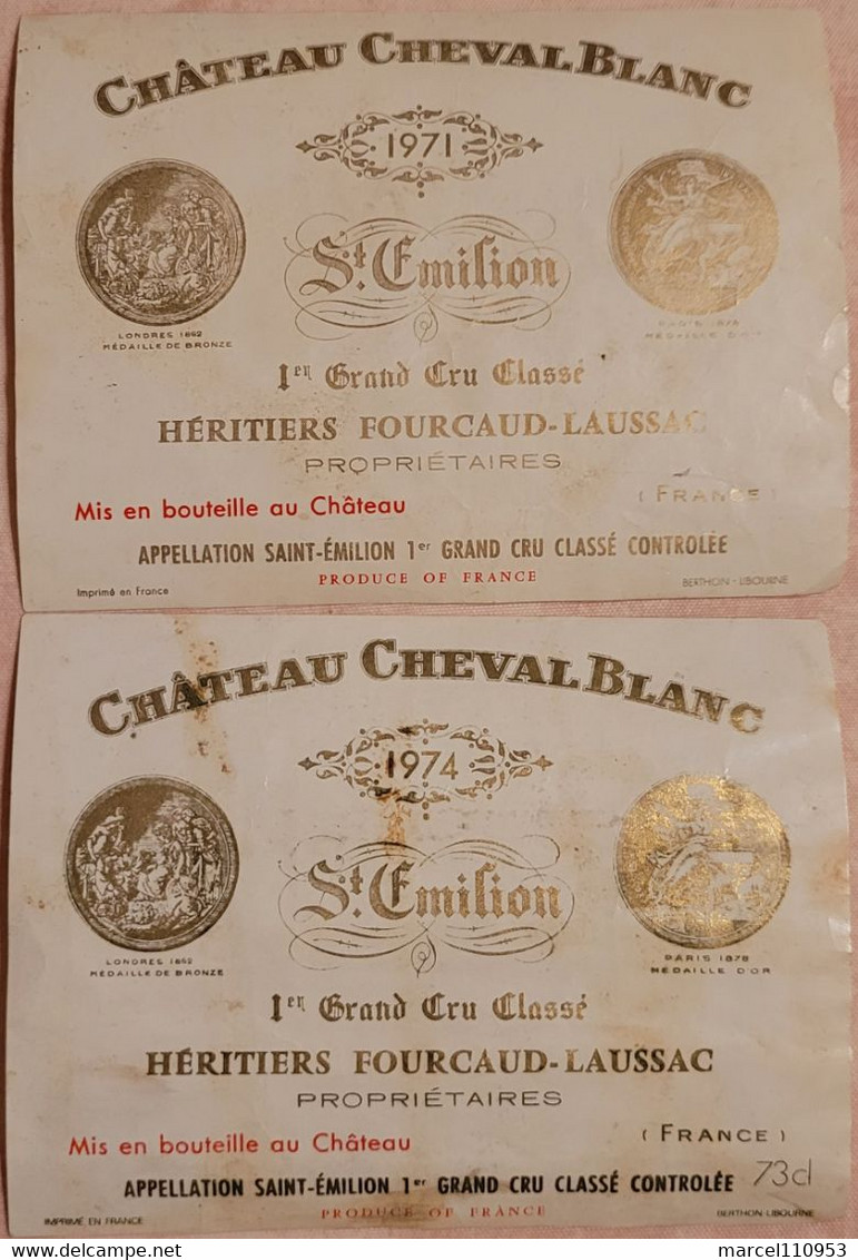 Château Cheval Blanc 1971+1974 - Saint Emilion 1er Grand Cru - Bordeaux