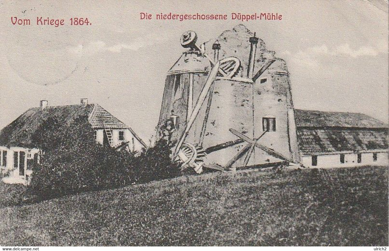 AK Die Niedergeschossene Düppel-Mühle - Vom Kriege 1864 - Sonderburg 1908 (59139) - Nordschleswig