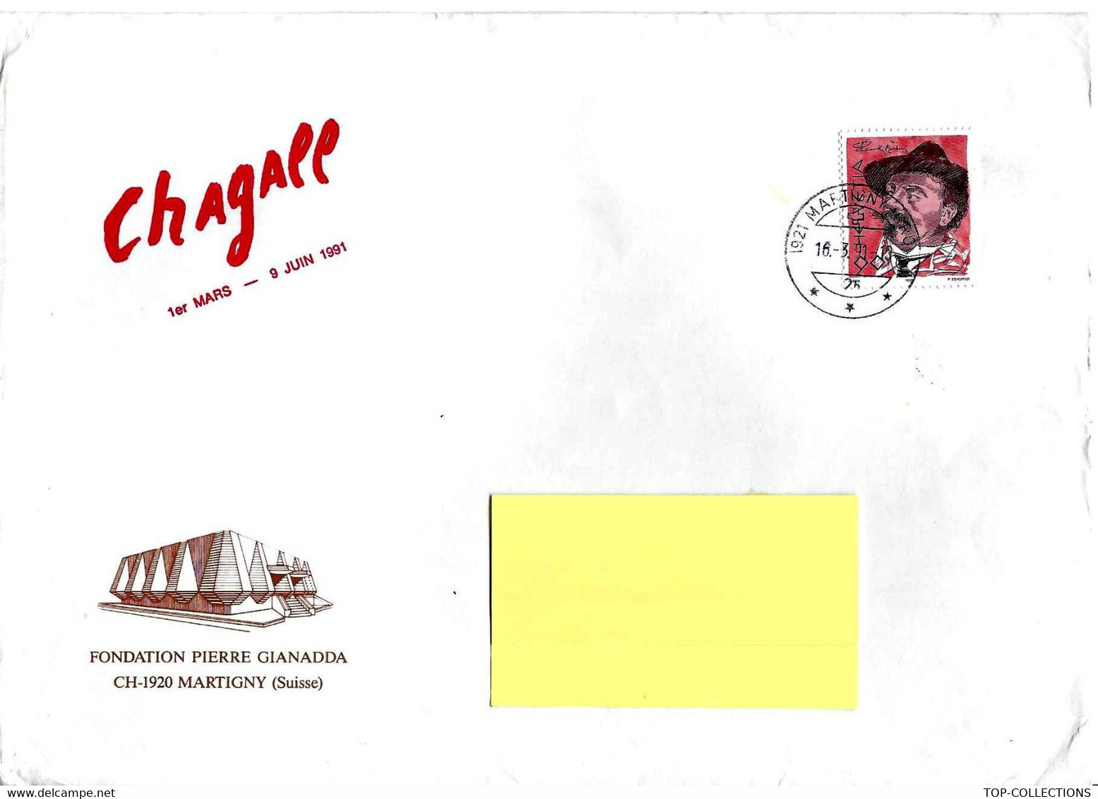 1990 MUSEE FONDATION GIANADDA Martigny Suisse CARTON INVITATION VERNISSAGE EXPOSITION Camille Claudel  B.E.V.SCANS - Colecciones
