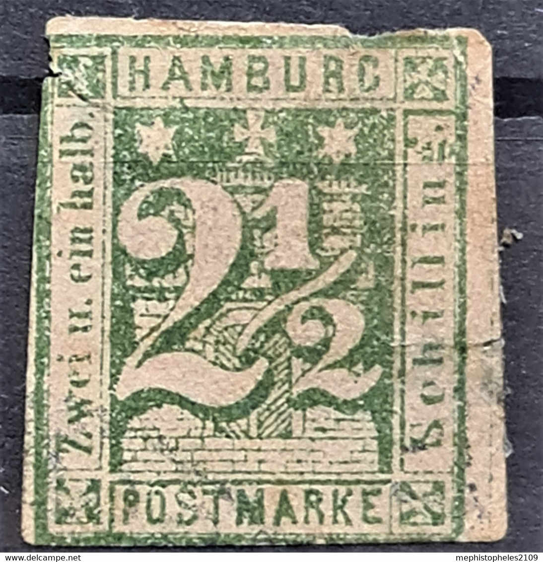 HAMBURG 1867 - Reprint With False Cancellation! - Mi 22 - 2.5s - Hambourg