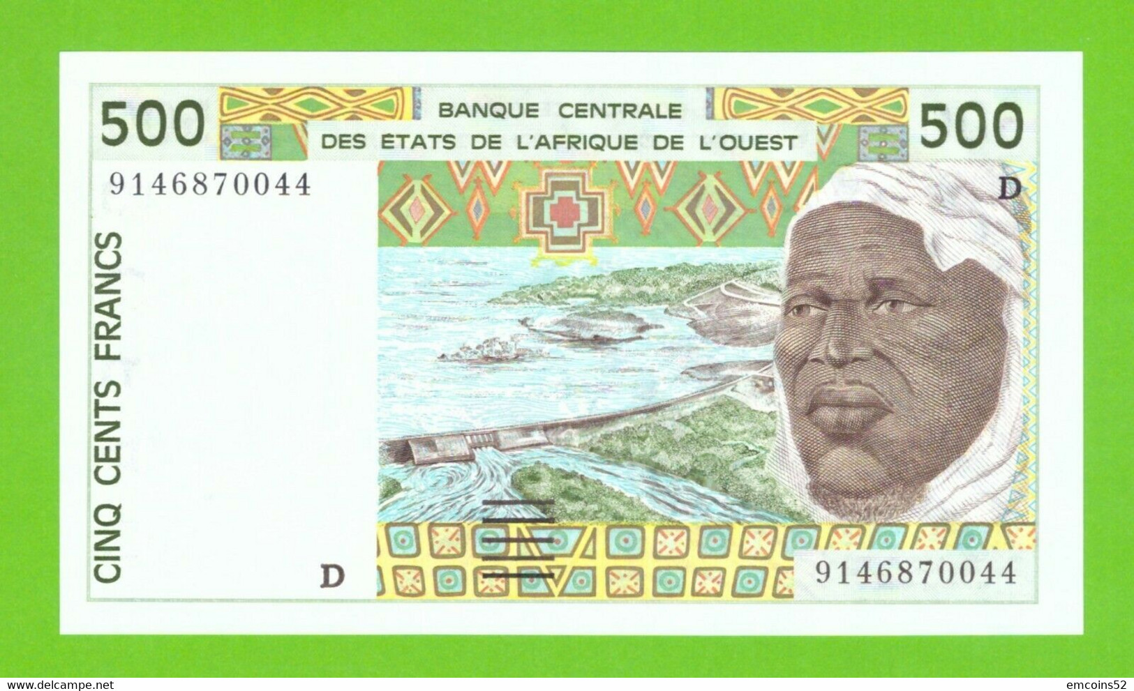 MALI W.A.S. 500 FRANCS 1991  P-410Da   ABOUT UNC - Mali