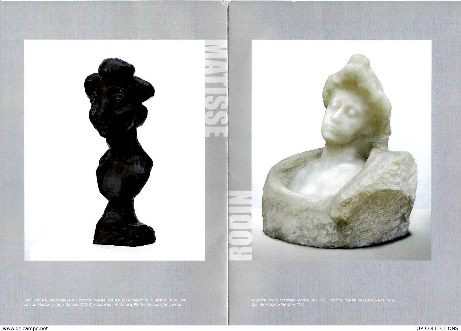 2009 MUSEE MATISSE &  MUSEE BEAUX ARTS  DE NICE CARTON INVITATION VERNISSAGE EXPOSITITON MATISSE RODIN B.E.V.SCANS - Verzamelingen