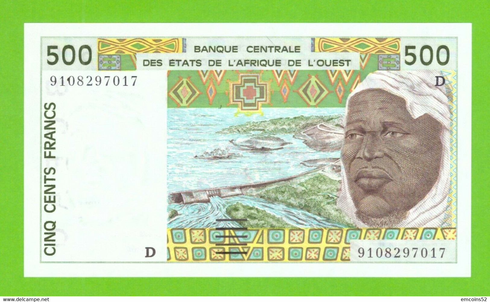 MALI W.A.S. 500 FRANCS 1991  P-410Da   UNC - Mali