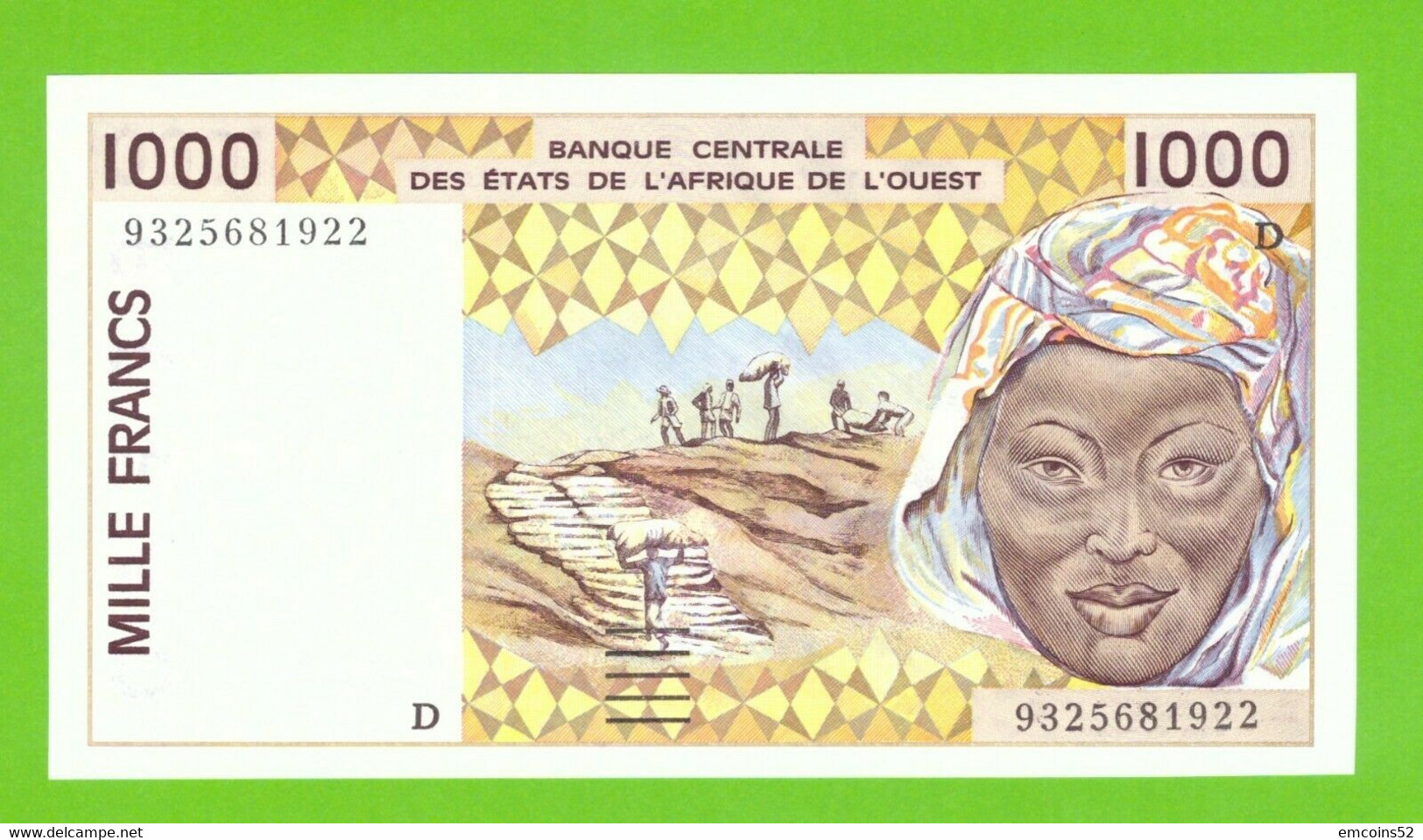 MALI W.A.S. 1000 FRANCS 1993  P-411Dc  UNC - Mali