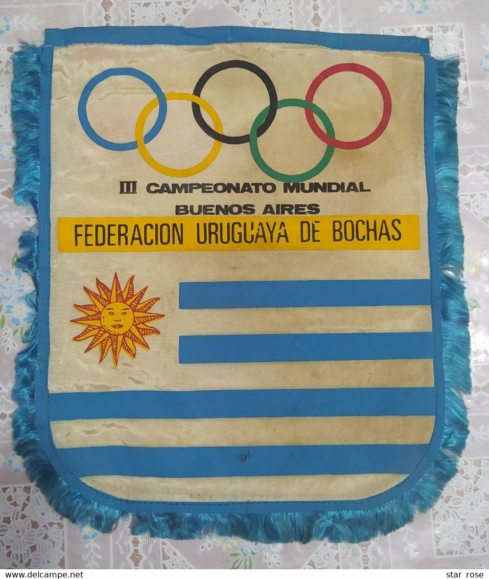 Flag (Pennant / Banderín) - Uruguay - III World Bowling Championship 33cm - Bowling