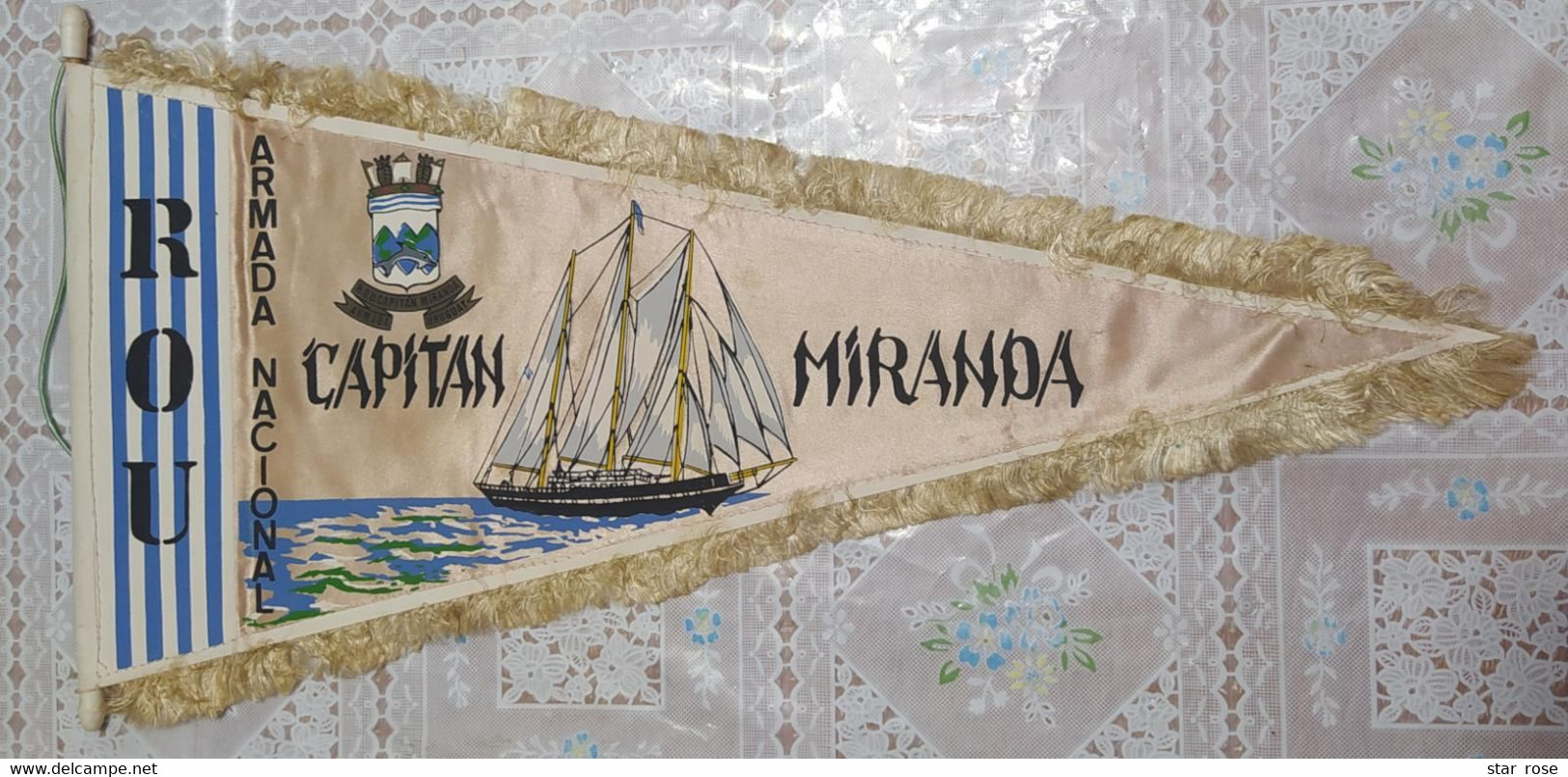 Flag (Pennant / Banderín) - Uruguay - Military - National Navy - Capitán Miranda Ship - 43cm - Vlaggen