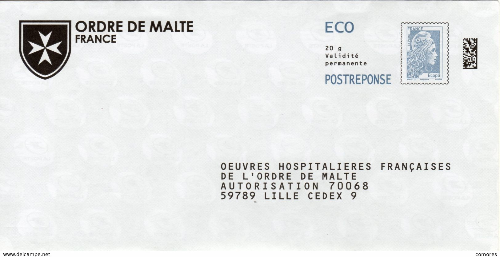 Pret A Poster Reponse ECO (PAP) Ordre De Malte Agr. 225920 (Marianne Yseult-Catelin) - PAP: Antwort