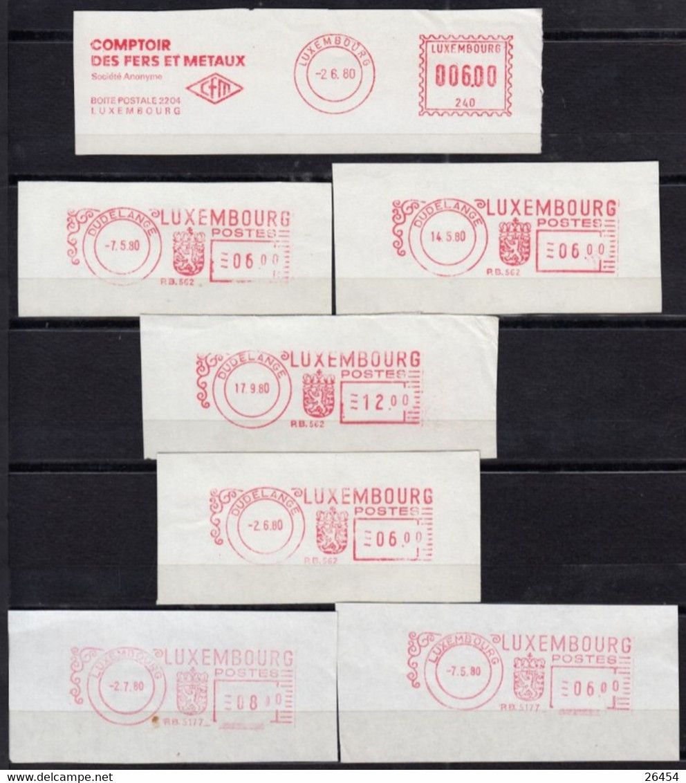 EMA  Luxembourg  Lot De 79  FRAGMENTS  " Des Années 80 " - Franking Machines (EMA)