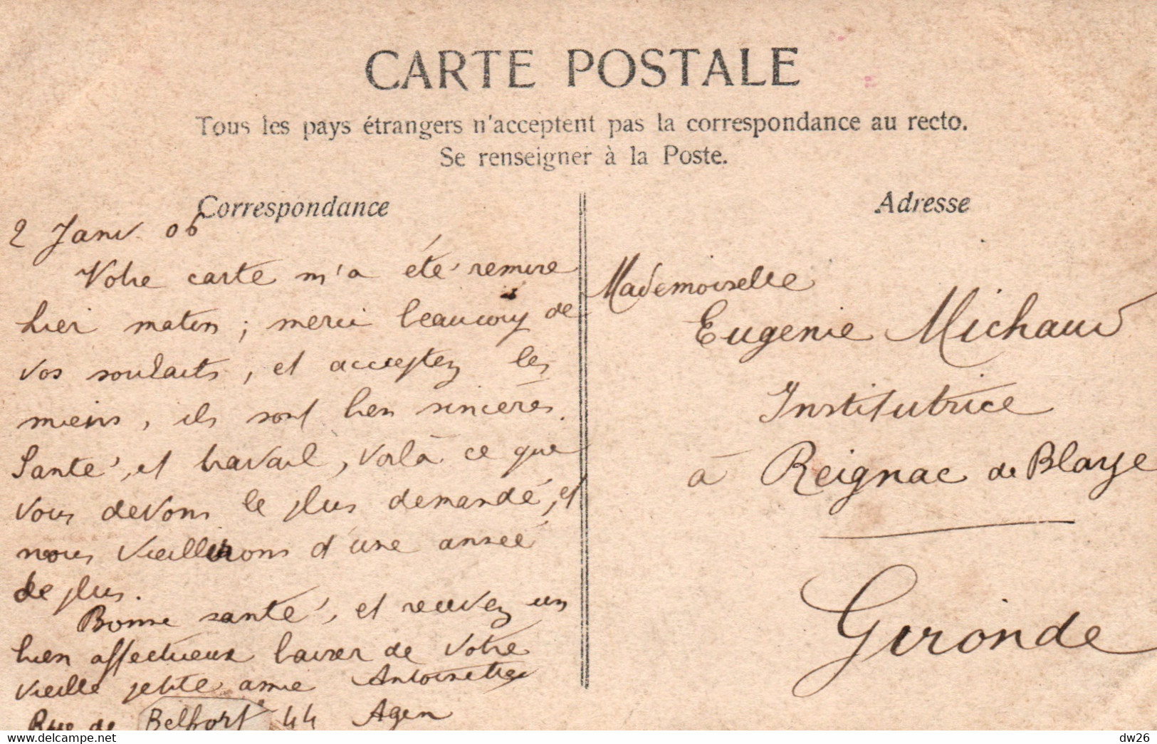 Prénom Eugénie - Femme Multivues Dans Les Lettres - Carte A.E. Colorisée N° 2033/394 - Prénoms