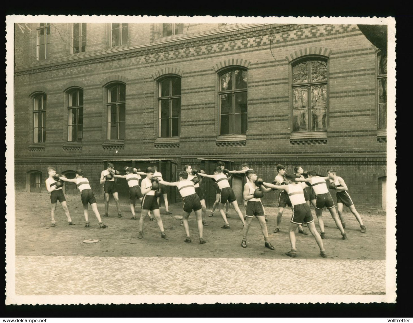 Orig. XL Presse Foto Vorführung Jungen, Sport, Boxen Gymnasium Bezirk Steglitz-Zehlendorf Um 1935 - Steglitz