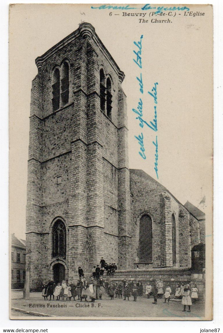 CPA   62     BEUVRY      1919    L EGLISE - Beuvry