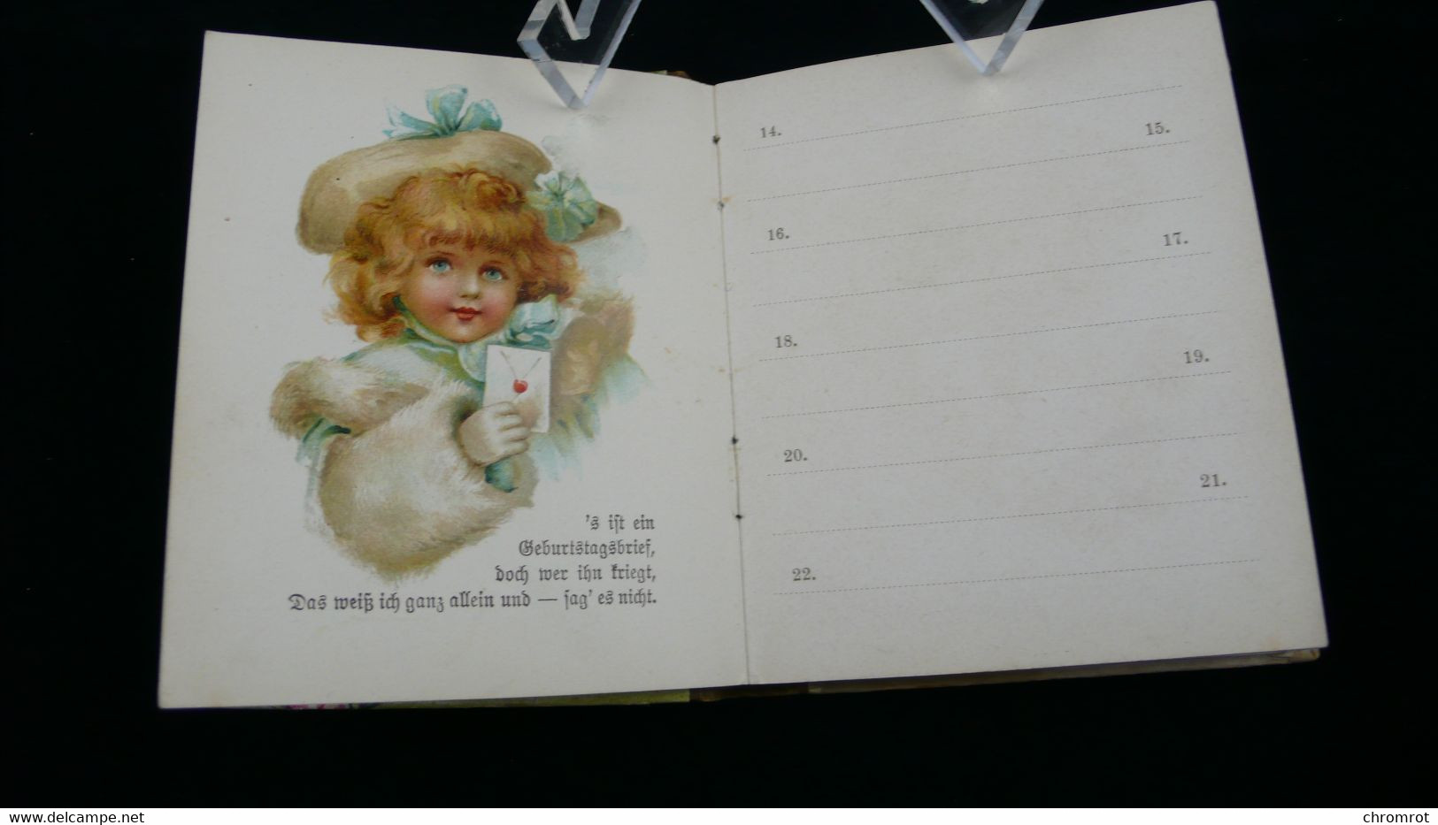 1899 CALENDRIER KALENDER 12 Monate Kalender Gedichte GEBURTSTAGBUCH Versen / Helene - Krüger Breslau Allemand 11 x 9 cm