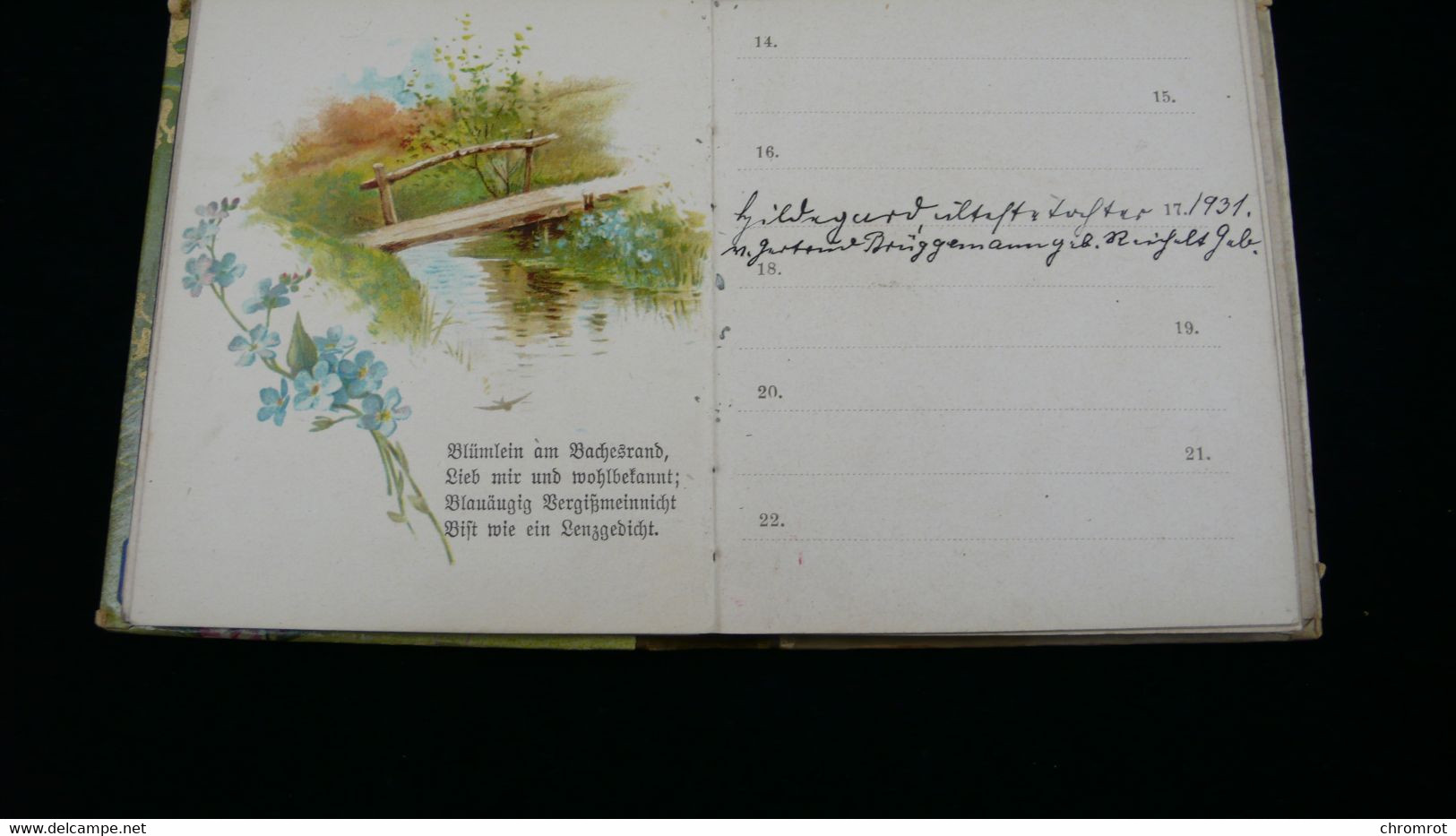 1899 CALENDRIER KALENDER 12 Monate Kalender Gedichte GEBURTSTAGBUCH Versen / Helene - Krüger Breslau Allemand 11 x 9 cm