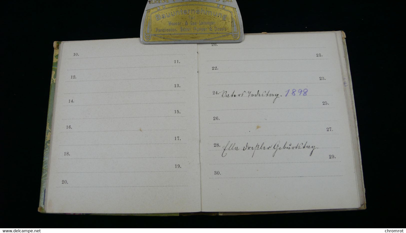 1899 CALENDRIER KALENDER 12 Monate Kalender Gedichte GEBURTSTAGBUCH Versen / Helene - Krüger Breslau Allemand 11 x 9 cm