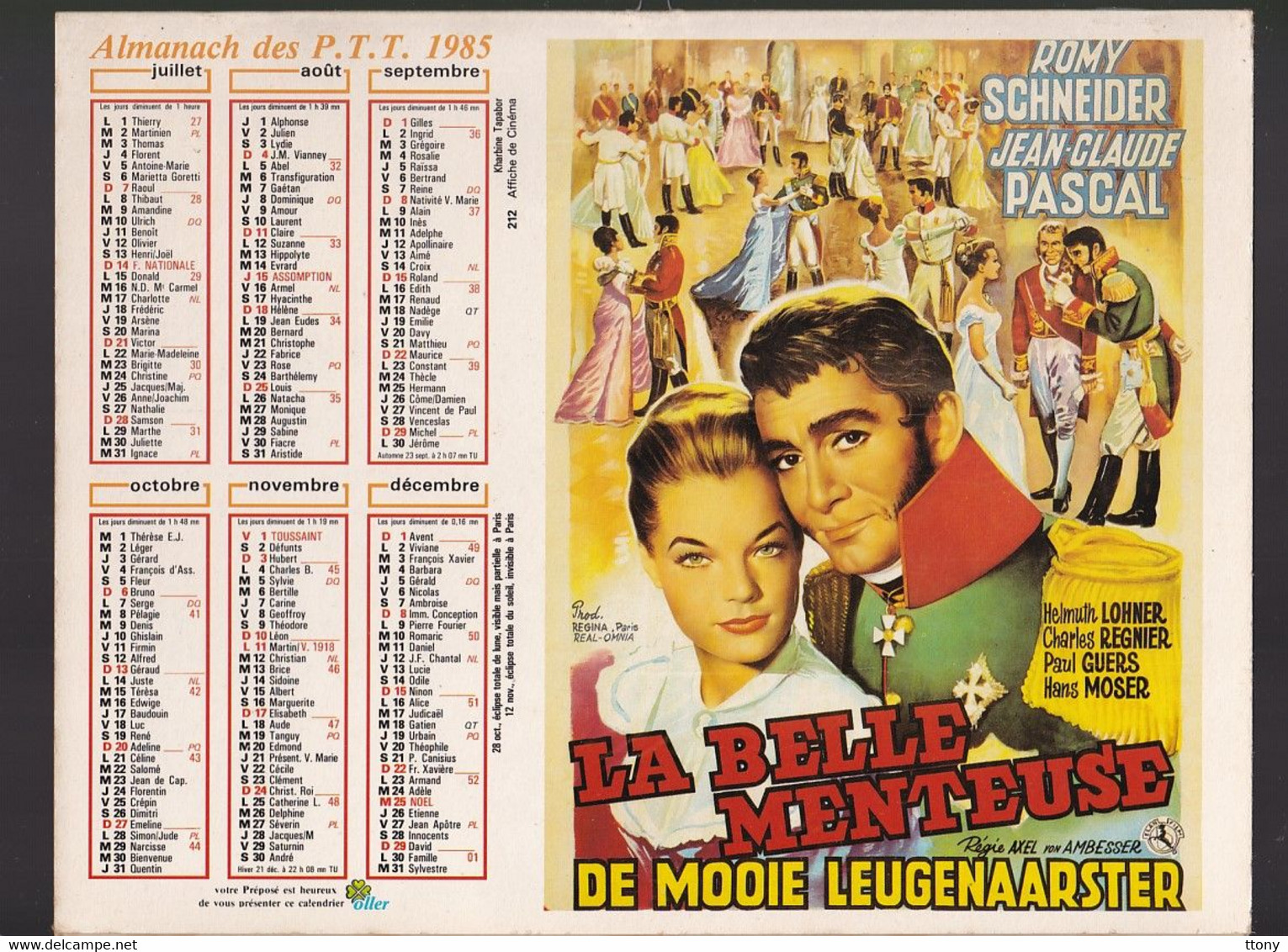 25 Calendriers  P.T.T : 11  Calendrier Années 1960 -68- 69- 70  Et 14 Almanach  Thème Cinéma (tous Scannés Recto-verso ) - Grand Format : 1961-70