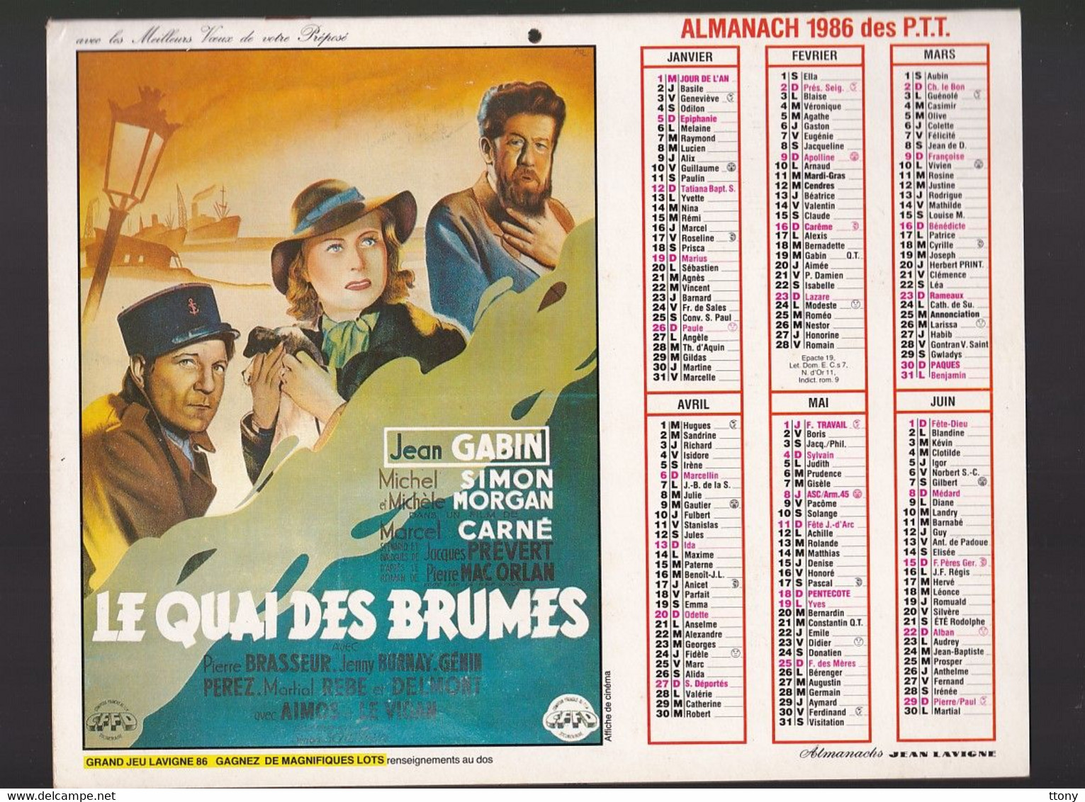 25 calendriers  P.T.T : 11  calendrier années 1960 -68- 69- 70  et 14 almanach  thème cinéma (tous scannés recto-verso )