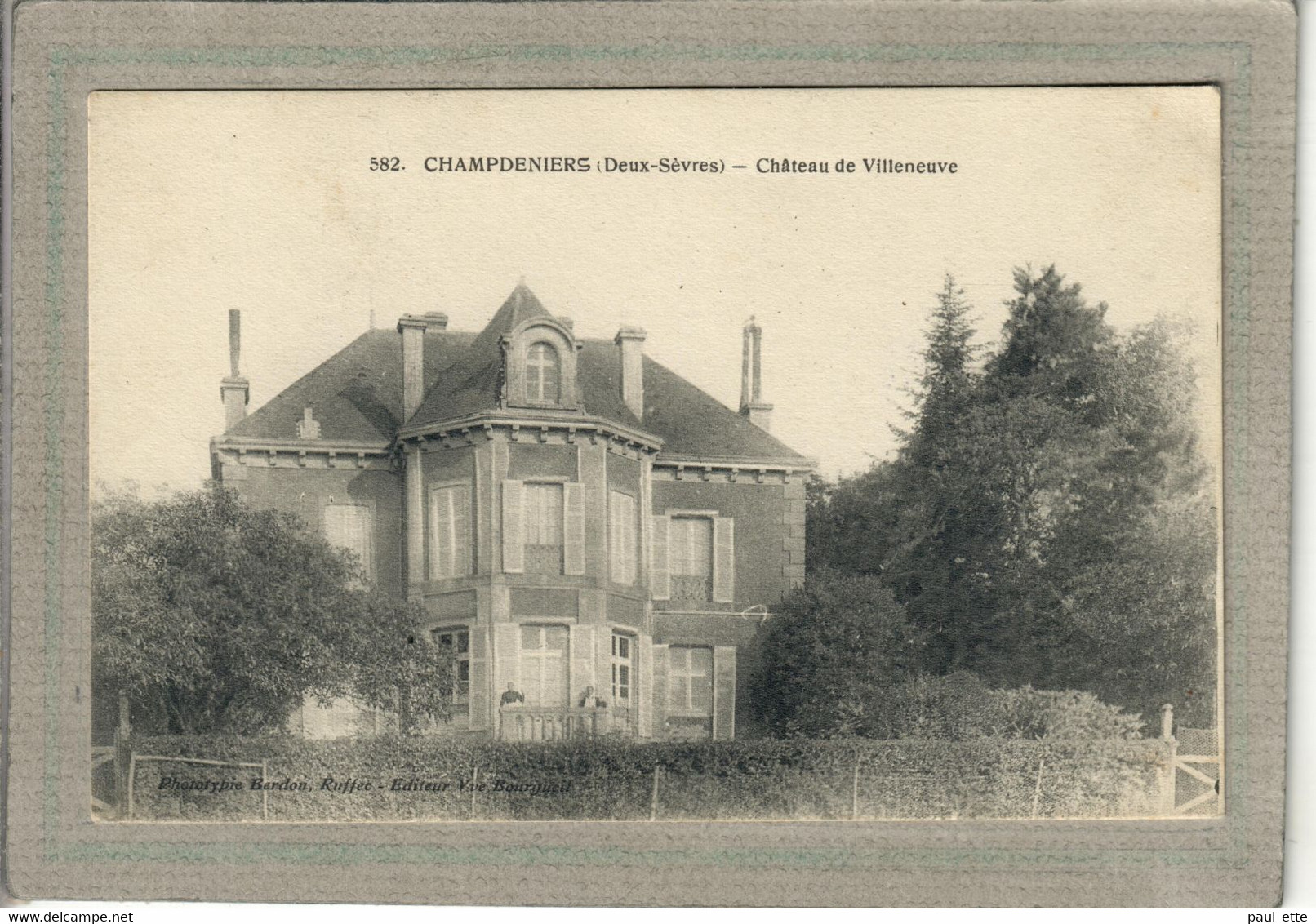 CPA - (79) CHAMPDENIERS - Aspect Du Château De Villeneuve En 1920 - Champdeniers Saint Denis