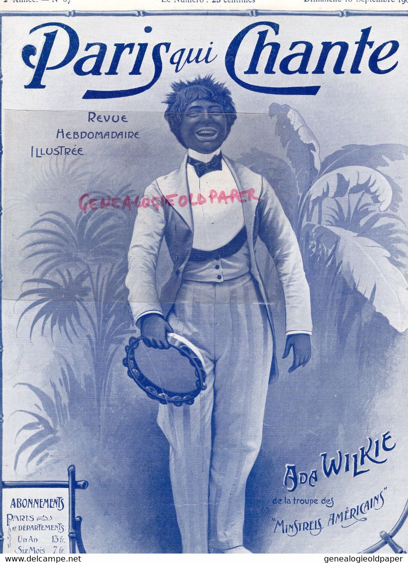 PARIS QUI CHANTE- PARTITION MUSIQUE-N° 87- 1904- POLIN-ADA WILKIE-ENFERS-RONDE NORMANDE-SECRET POLICHINELLE-GERMINAL - Scores & Partitions