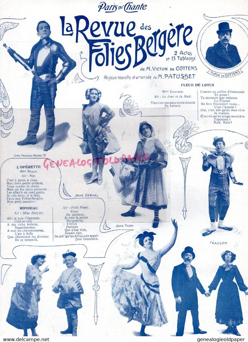 PARIS QUI CHANTE- PARTITION MUSIQUE-N° 61- 1904- POLIN-FOLIES BERGERE PARIS-LES BLOCH-GALIPAUX-JACQUES BONHOMME-MARGIS - Partitions Musicales Anciennes
