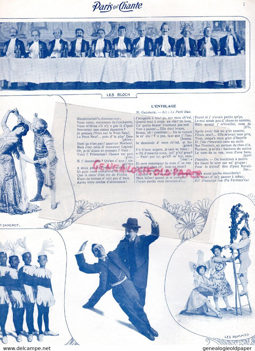 PARIS QUI CHANTE- PARTITION MUSIQUE-N° 61- 1904- POLIN-FOLIES BERGERE PARIS-LES BLOCH-GALIPAUX-JACQUES BONHOMME-MARGIS - Partituren