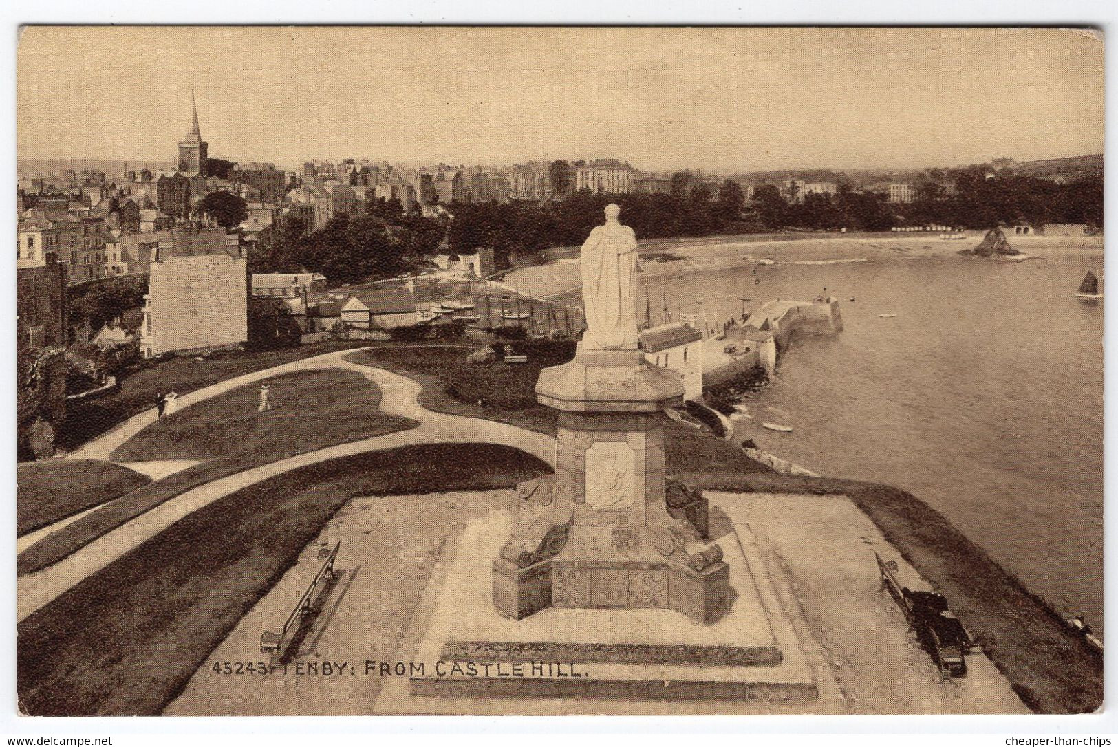 TENBY : From Castle Hill - Sepiatone 45243 - Pembrokeshire