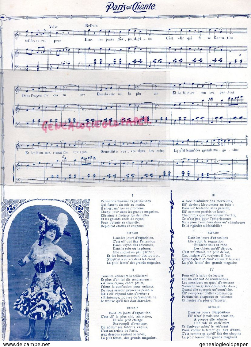 PARIS QUI CHANTE- PARTITION MUSIQUE-N° 71- 1904- POLIN-LE MESUREUR-CLOVIS-MAZURKA-SERENADE PROVENCALE-DIAZ- - Partituras