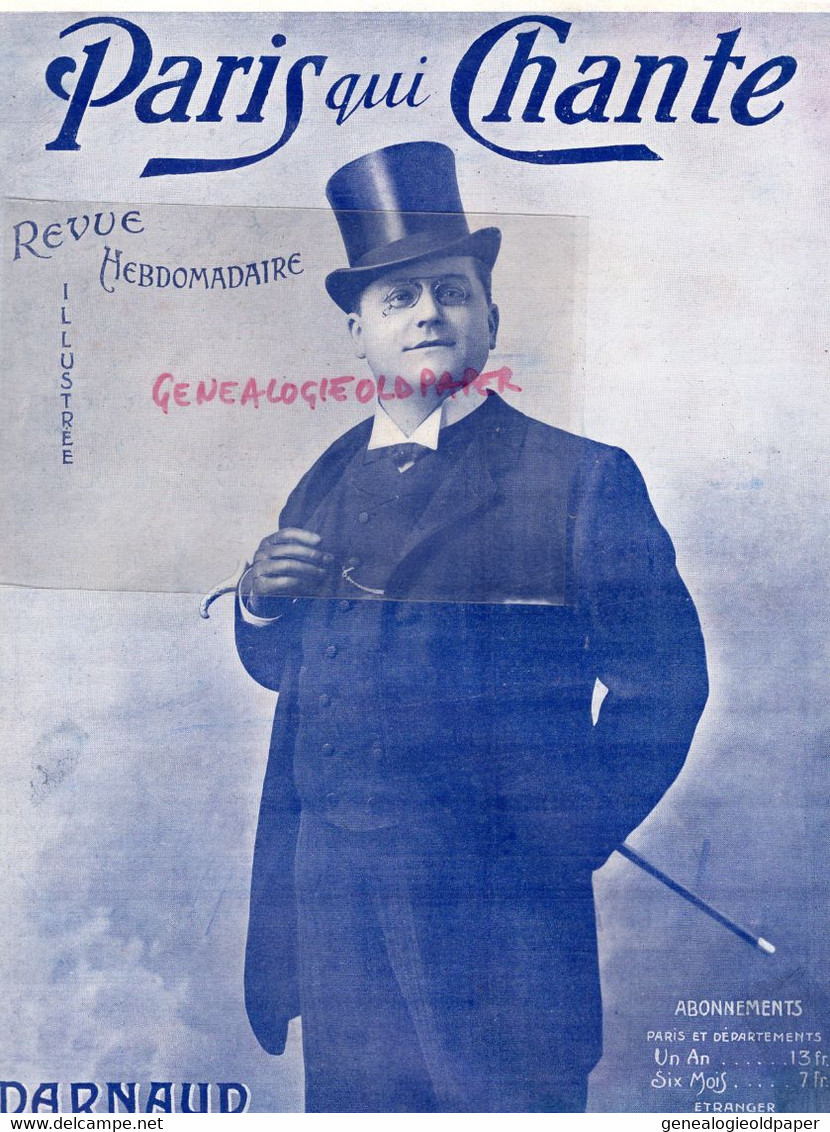 PARIS QUI CHANTE- PARTITION MUSIQUE-N° 100- 1904- POLIN-DARNAUD-COQUELIN-ROSTAND-AMOURS PACOTILLE-ELDORADO-BLOCH- - Partituren
