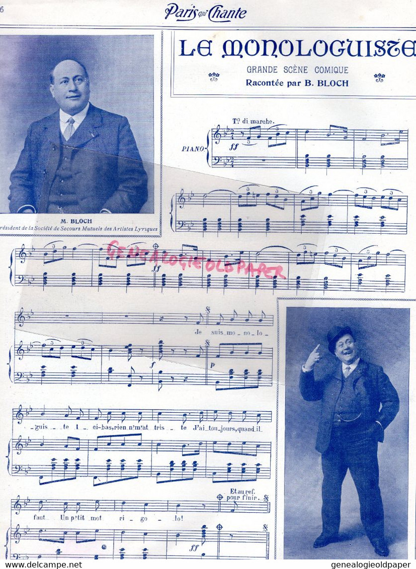 PARIS QUI CHANTE- PARTITION MUSIQUE-N° 100- 1904- POLIN-DARNAUD-COQUELIN-ROSTAND-AMOURS PACOTILLE-ELDORADO-BLOCH- - Partituras