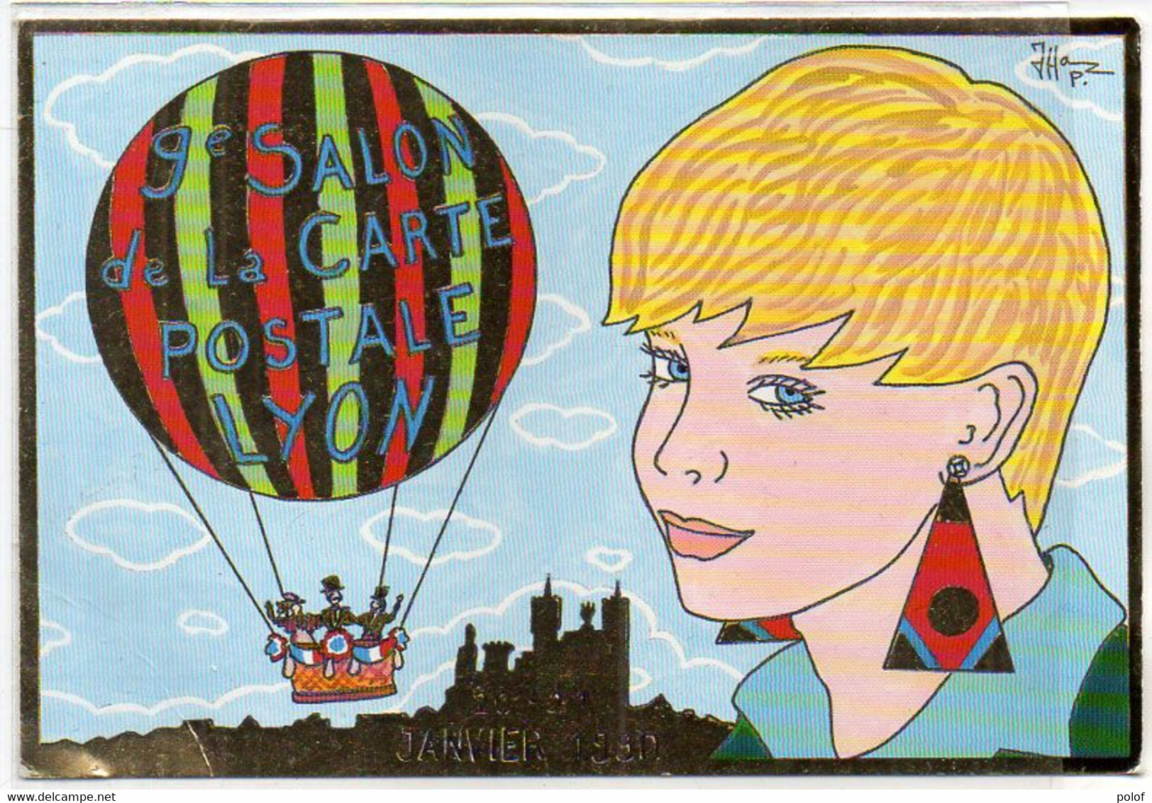 Patrick HAMM - 9° Salon De La Carte Postale De LYON - Ballon - 20,21 Janvier 1990 -Tirage Limité à 475 Ex. Carte 412 (1) - Hamm