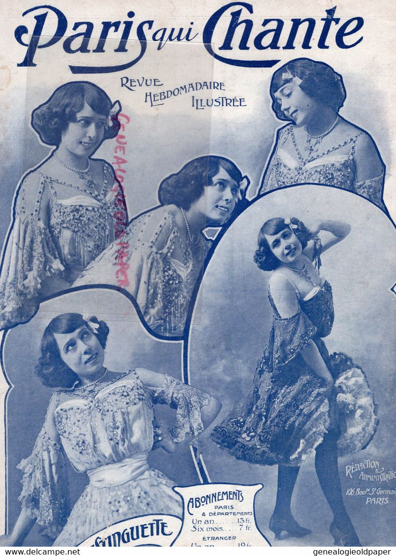 PARIS QUI CHANTE- PARTITION MUSIQUE-N° 97- 1904- POLIN-MISTINGUETTE-ACROBATE CIRQUE-ECOLE YUILIAN'S-FEMME TORPILLE- - Noten & Partituren