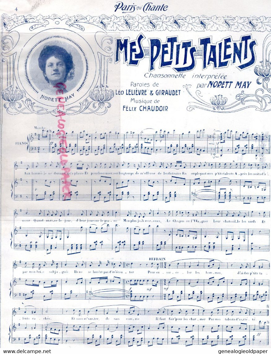 79-PARIS QUI CHANTE- PARTITION MUSIQUE-N° 58 - 1904- POLIN-MAYOL-A PARTHENAY-VILBERT-PERIL JAUNE -NORETT MAY- - Scores & Partitions