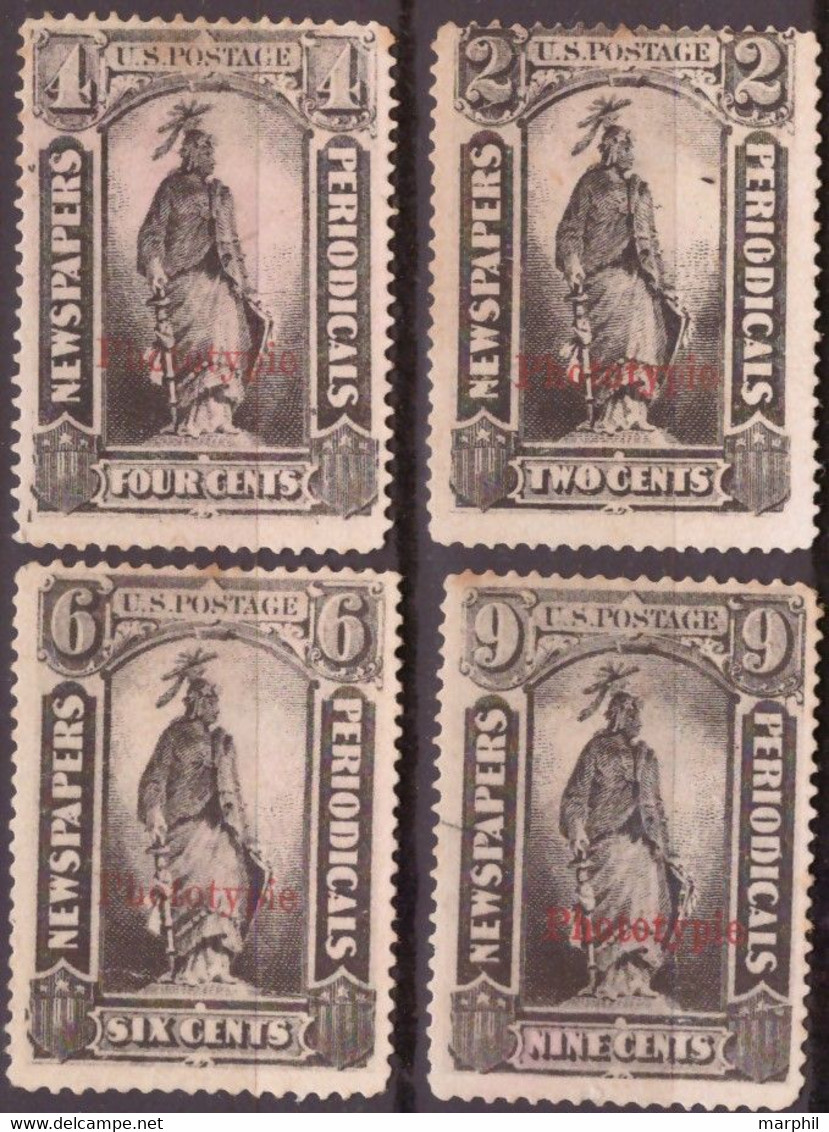 Stati Uniti USA 1875 Per Giornali 4v (*) No Gum Vedere Scansione - Dagbladzegels