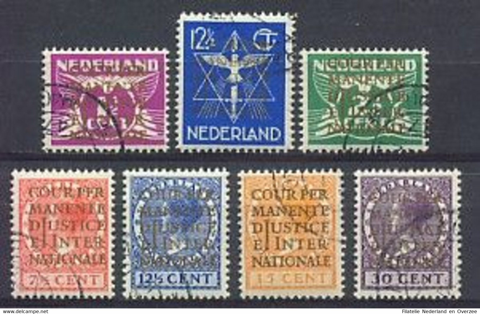 Nederland 1934-1938 Dienst 9/15 Gestempeld/Used Cour Permanente De Justice Internationale, Service Stamps - Servizio