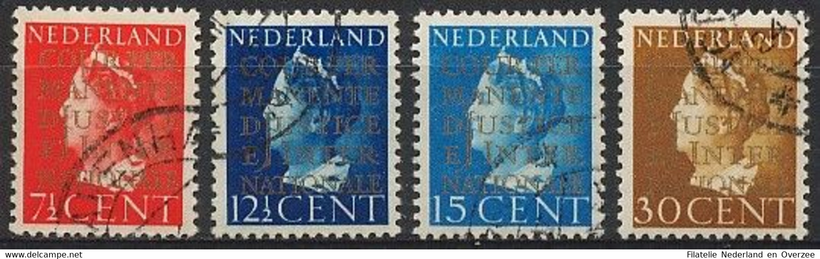 Nederland 1940 Dienst 16/19 Gestempeld/Used Cour Permanente De Justice Internationale, Service Stamps - Dienstmarken