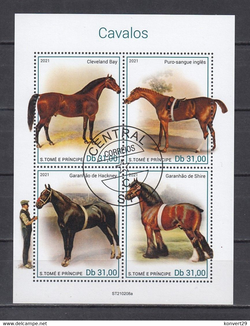 Sao Tome And Principe 2021 Horses. Used. CTO - Sao Tome Et Principe