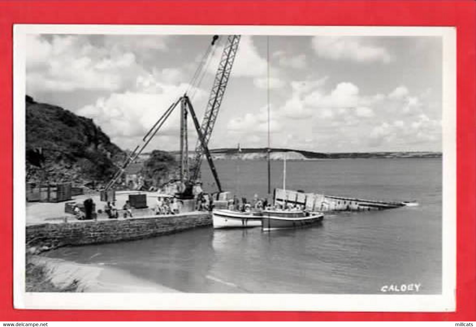 UK WALES     PEMBROKESHIRE CALDEY ISLAND   + CRANE   BOATS  SQUIBBS RP - Pembrokeshire