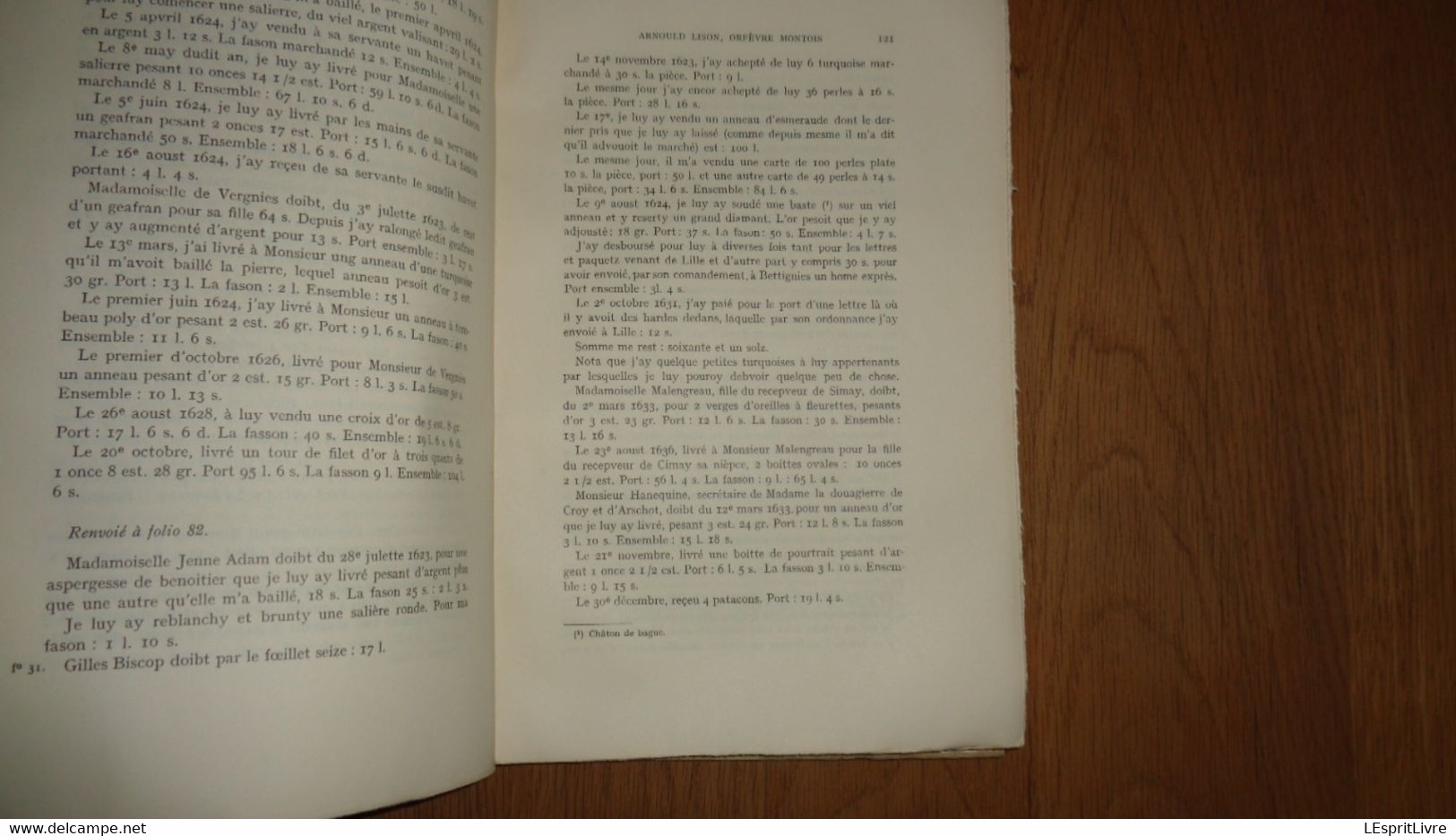 ARNOULD LISON Orfèvre Montois 1638 Activité Professionelle Clientèle Registre Régionalisme Hainaut Mons Orfèvrerie