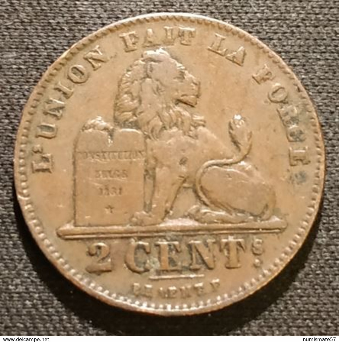 BELGIQUE - BELGIUM - 2 CENTIMES 1912 - Légende FR - Albert Ier - KM 76 - 2 Cents