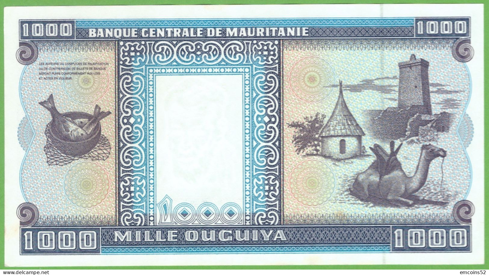 MAURITANIA 1000 OUGUIYA 2001 (1) P-9b  ABOUT UNC - Mauritania