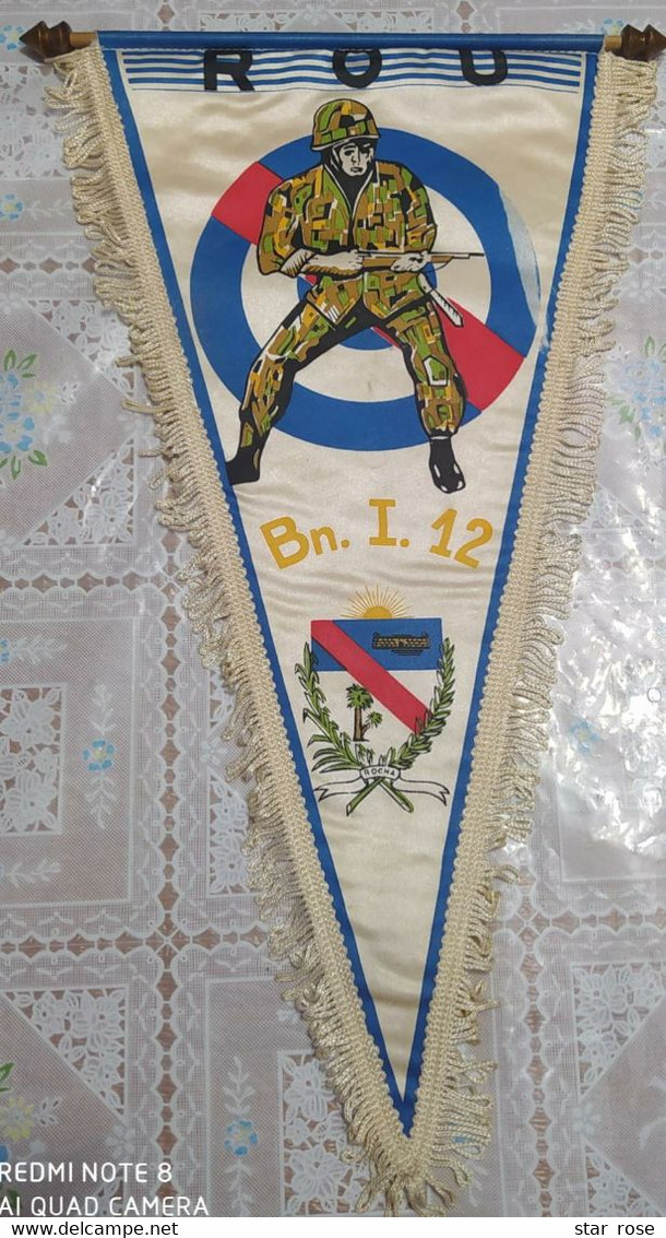 Flag (Pennant / Banderín) - Uruguay - Military - Rocha Bn I 12 - 41cm - Flaggen