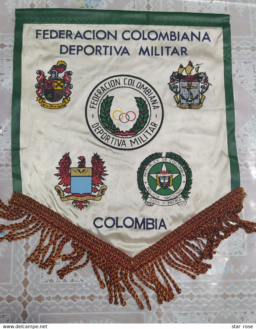 Flag (Pennant / Banderín) - Colombia - Military - Colombian Military Sports Federation - 29cm - Flaggen