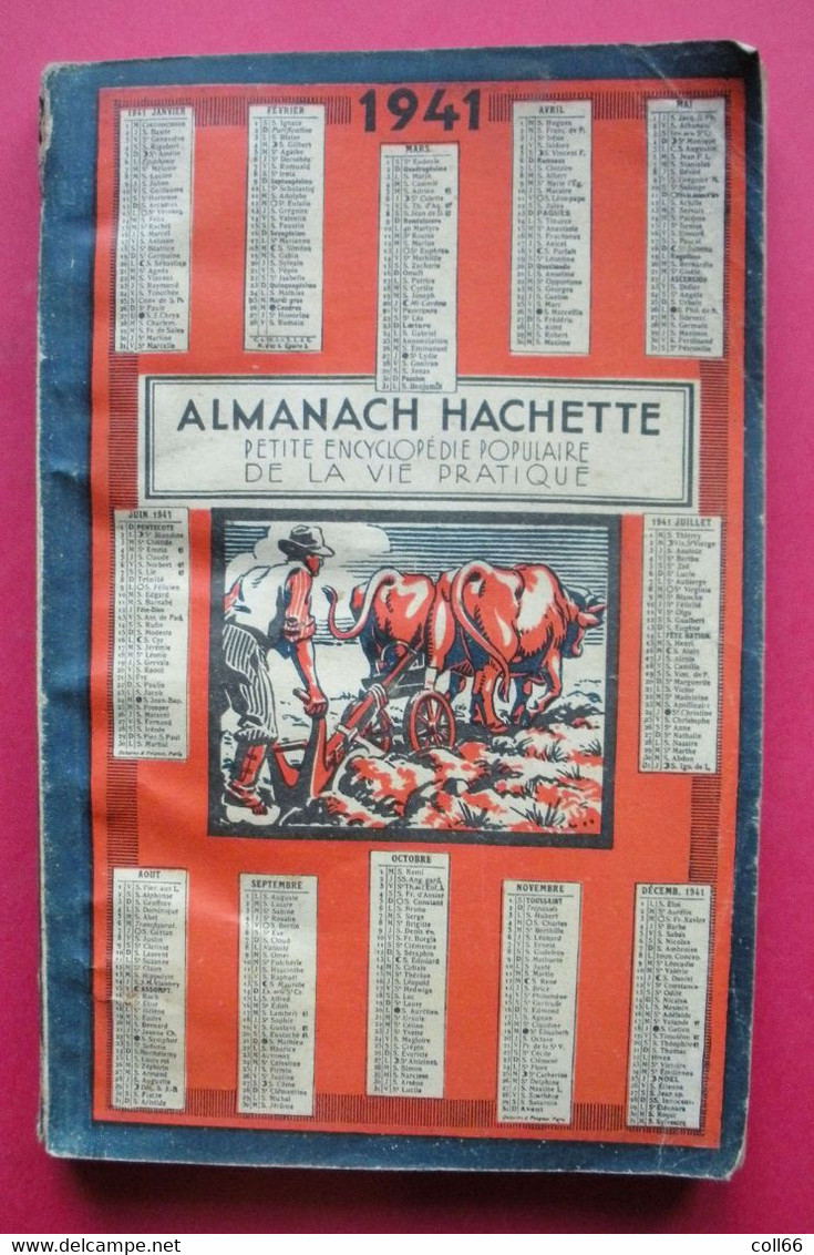 Ww1 Almanach Hachette 1941 Maréchal Pétain, Ligne De Démarcation, Insignes Armée Allemande Divers Autorités Pacte - Dokumente