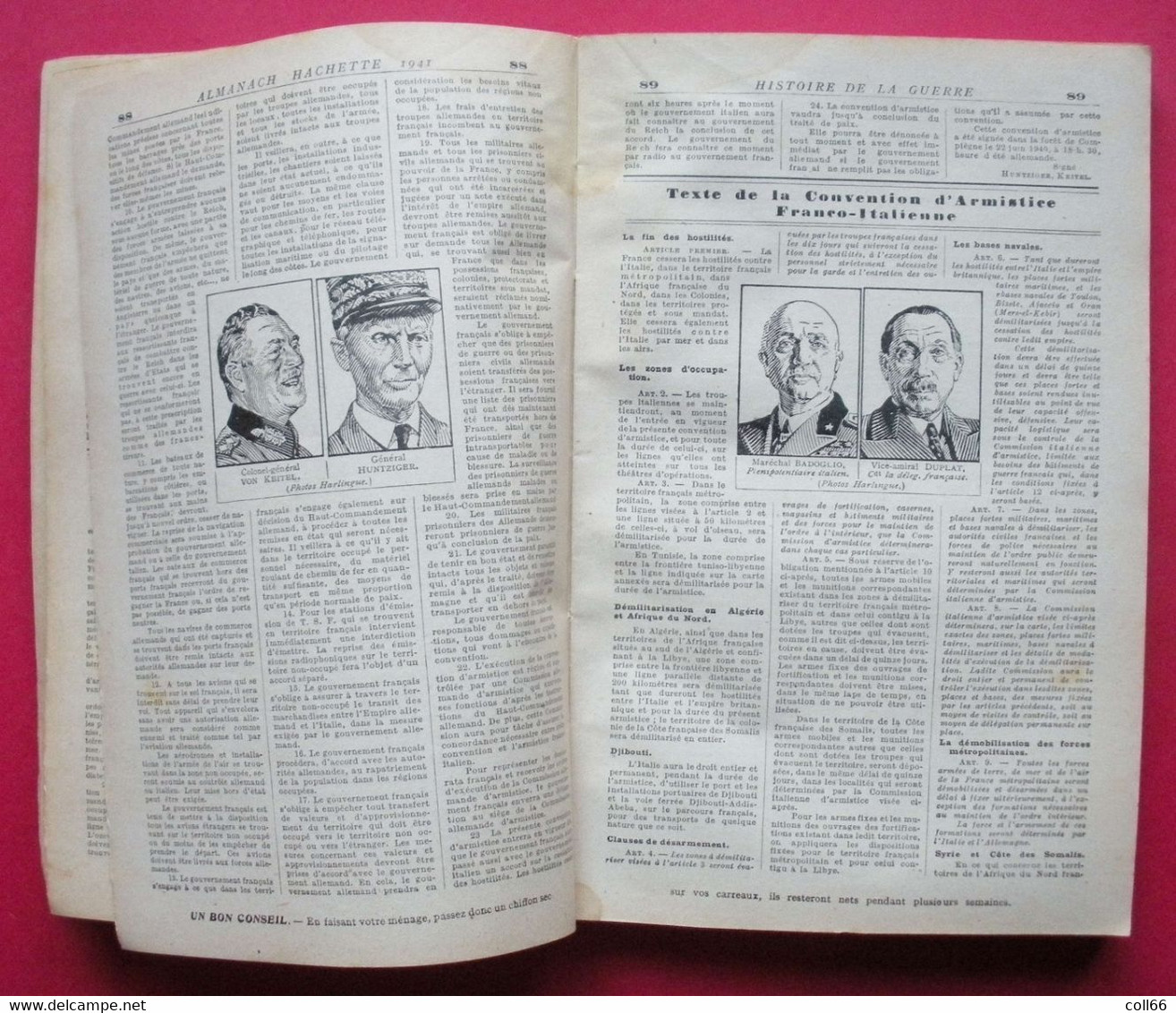 Ww1 Almanach Hachette 1941 Maréchal Pétain, Ligne De Démarcation, Insignes Armée Allemande Divers Autorités Pacte - Dokumente