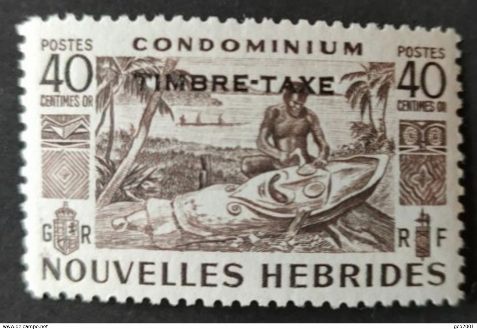 NOUVELLES-HÉBRIDES / YT Taxe 29 / MER - PIROGUE - SCULPTURE - INDIGENE / NEUF ** / MNH - Portomarken