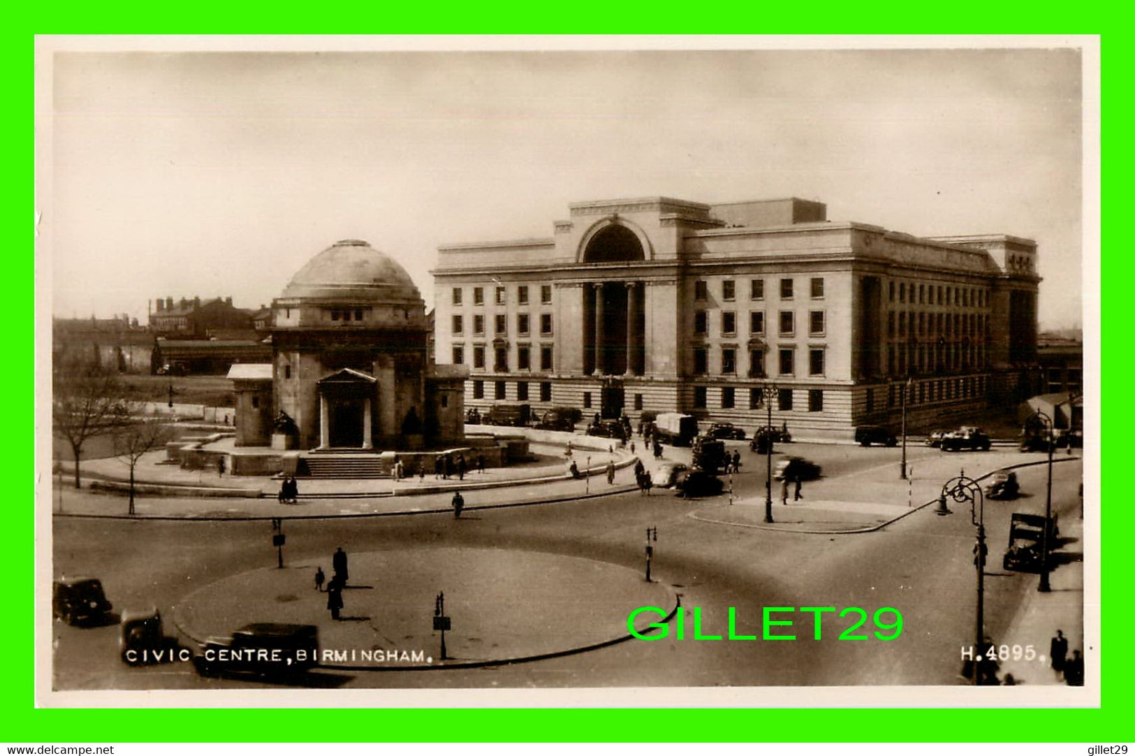 BIRMINGHAM, UK - CIVIC CENTRE - WELL ANIMATED -  VALENTINE & SONS LTD -  REAL PHOTOGRAPH - - Middlesex