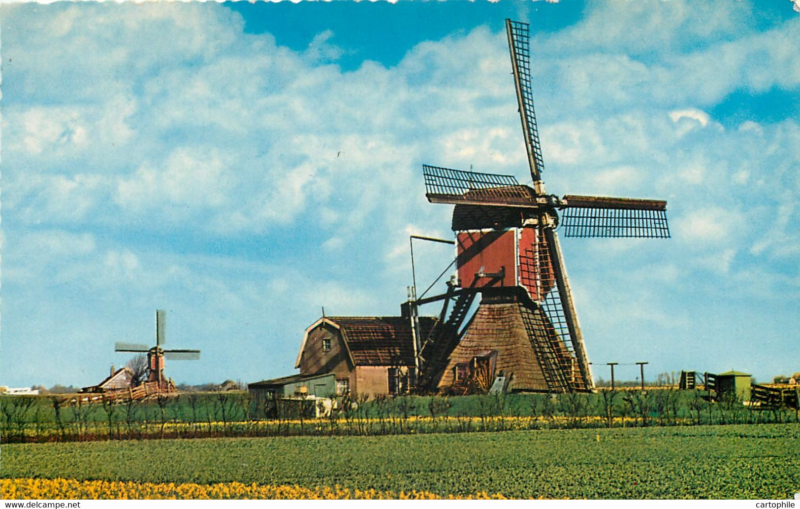 Timbre Perforé K Sur CP 1961 - Geperforeerde Zegel K Op Ansichtkaart 1961 - Molen - Brieven En Documenten